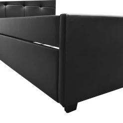 Artiss King Single Size Trundle Bed Frame Headboard - Black -Best Bedding Store BFRAME E TRUN KS BK ABC 06