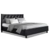 Artiss Double Full Size Bed Frame Base Mattress Wooden Black Leather VANKE -Best Bedding Store BFRAME E VANKE D BK AB 00