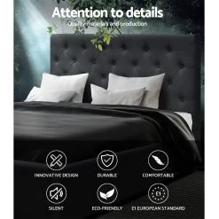 Artiss Double Full Size Gas Lift Bed Frame Charcoal Fabric Base With Storage Mattress -Best Bedding Store BFRAME E VILA D CHAR ABC 03