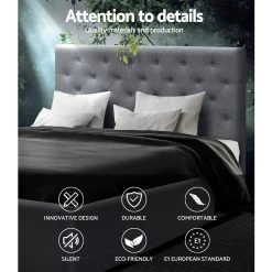 Artiss Double Full Size Gas Lift Bed Frame Base With Storage Mattress Grey Fabric VILA -Best Bedding Store BFRAME E VILA D GY AB 03