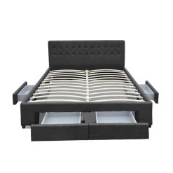 Artiss Double Size Fabric Bed Frame Headboard With Drawers - Charcoal 23 Artiss Double Size Fabric Bed Frame Headboard With Drawers - Charcoal -Best Bedding Store BFRAME F AVIO D CHA ABC 06
