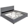 DOUBLE Bed Frame With 4 Storage Drawers AVIO Fabric Headboard Wooden -Best Bedding Store BFRAME F AVIO D GY ABC 00