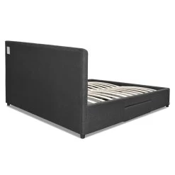 Artiss King Size Fabric Bed Frame Headboard With Drawers - Charcoal -Best Bedding Store BFRAME F AVIO K CHA ABC 05