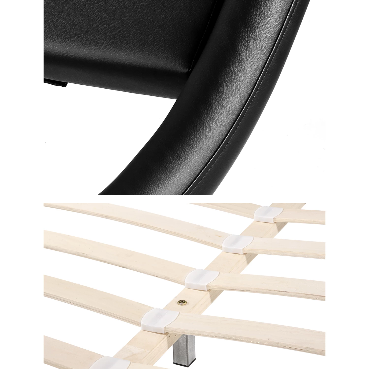 Artiss King Size PU Leather Bed Frame - Black 8 Artiss King Size PU Leather Bed Frame - Black - Image 6