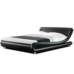 Artiss Queen Size PU Leather Bed Frame - Black