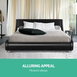 Artiss Queen Size PU Leather Bed Frame - Black -Best Bedding Store BFRAME F FLIO Q BK AB 02