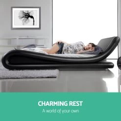 Artiss Queen Size PU Leather Bed Frame - Black -Best Bedding Store BFRAME F FLIO Q BK AB 03