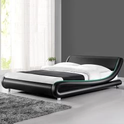 Artiss Queen Size PU Leather Bed Frame - Black -Best Bedding Store BFRAME F FLIO Q BK AB 06