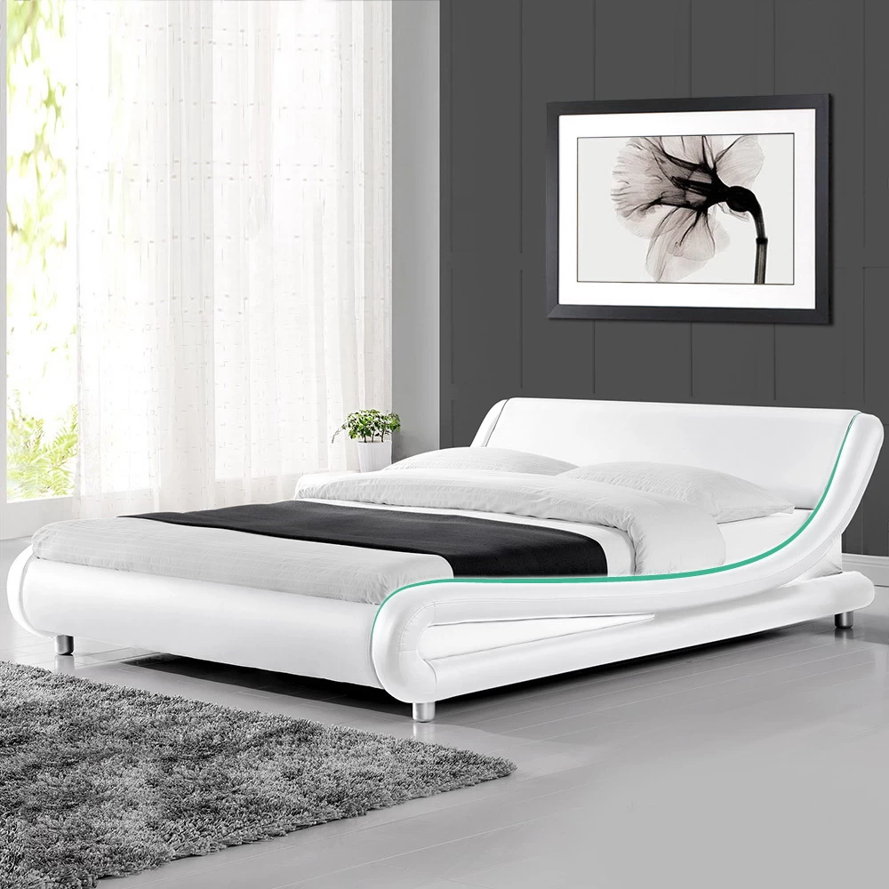 Artiss Queen Size PU Leather Bed Frame - White 9 Artiss Queen Size PU Leather Bed Frame - White - Image 7