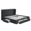 Artiss Double Full Size Bed Frame Base Mattress With Storage Drawer Charcoal Fabric MILA -Best Bedding Store BFRAME F MILA D CHA ABC 00