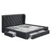 Artiss Queen Size Bed Frame Base Mattress With Storage Drawer Charcoal Fabric MILA -Best Bedding Store BFRAME F MILA Q CHA ABC 00