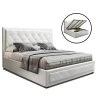 Artiss TIYO Double Full Size Gas Lift Bed Frame Base With Storage Mattress White Leather -Best Bedding Store BFRAME F TIYO D WH ABC 00