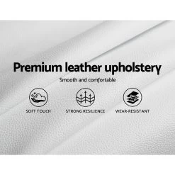 Artiss TIYO Double Full Size Gas Lift Bed Frame Base With Storage Mattress White Leather -Best Bedding Store BFRAME F TIYO D WH ABC 04