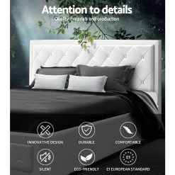 Artiss TIYO King Size Gas Lift Bed Frame Base With Storage Mattress White Leather -Best Bedding Store BFRAME F TIYO K WH ABC 02