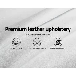 Artiss TIYO King Size Gas Lift Bed Frame Base With Storage Mattress White Leather -Best Bedding Store BFRAME F TIYO K WH ABC 05