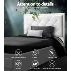 Artiss TIYO King Single Size Gas Lift Bed Frame Base With Storage Mattress White Leather -Best Bedding Store BFRAME F TIYO KS WH ABC 02