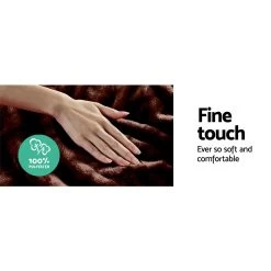 Giselle Bedding Faux Mink Blanket Winter Quilt Duvet Fleece Throw Rug Brown King -Best Bedding Store BLANKET FM K BW 03