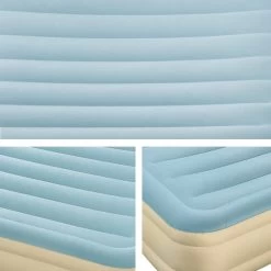 Bestway Queen Size Inflatable Air Mattress - Light Blue & Beige -Best Bedding Store BW BED Q 69007 05