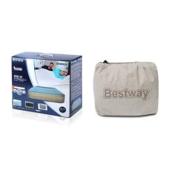Bestway Queen Size Inflatable Air Mattress - Light Blue & Beige -Best Bedding Store BW BED Q 69007 06