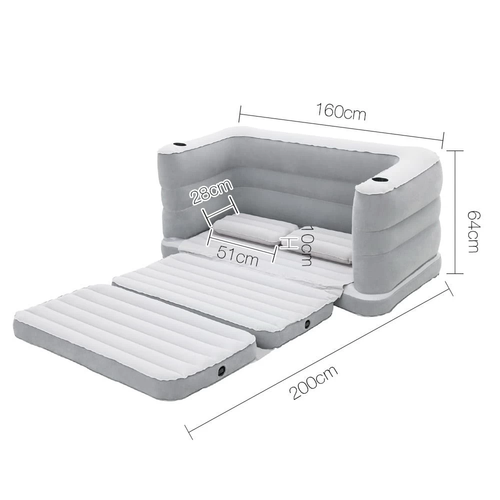 Bestway 2 In 1 Inflatable Sofa Bed - Grey 4 Bestway 2 In 1 Inflatable Sofa Bed - Grey - Image 2