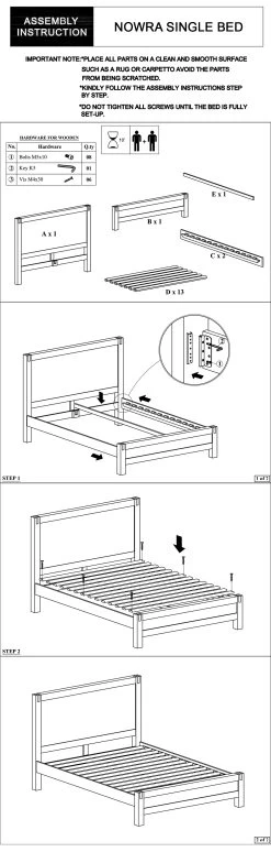 Nowra Single Bed Oak -Best Bedding Store Bed S AI