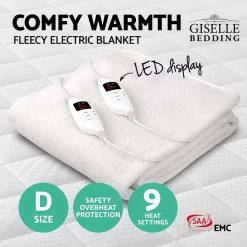 Giselle Bedding 9 Setting Fully Fitted Electric Blanket - Double -Best Bedding Store EB FL LCD D 02