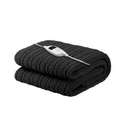 Giselle Bedding Electric Heated Throw Rug Washable Fleece Snuggle Blanket Charcoal