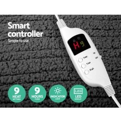 Giselle Bedding Electric Heated Throw Rug Washable Fleece Snuggle Blanket Charcoal -Best Bedding Store EB THROW RUG CF CHAR 04