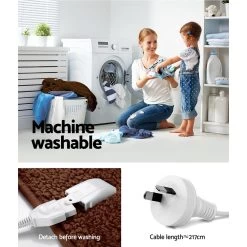 Giselle Bedding Electric Heated Throw Rug Washable Fleece Snuggle Blanket Brown -Best Bedding Store EB THROW RUG CF LATTE 05