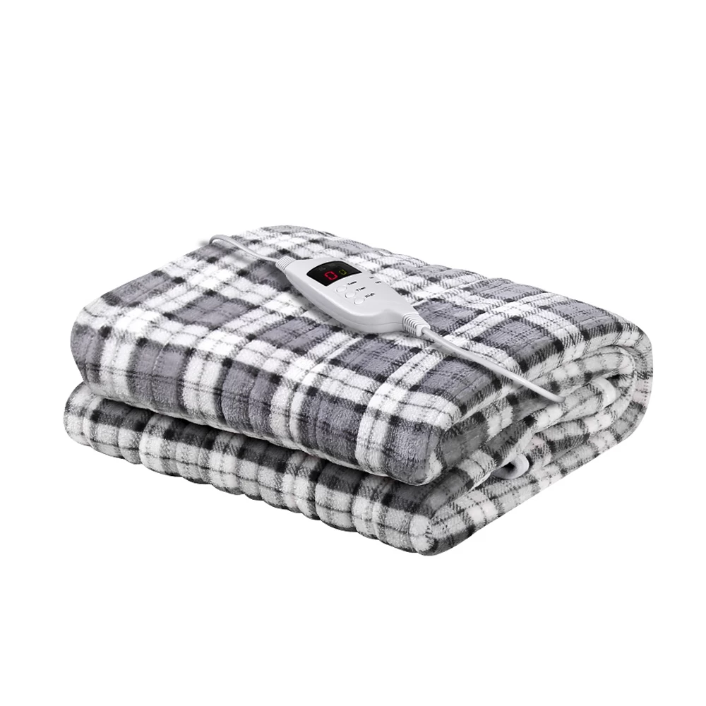 Giselle Bedding Electric Throw Rug Flannel Snuggle Blanket Washable Heated Grey And White Checkered 3 Giselle Bedding Electric Throw Rug Flannel Snuggle Blanket Washable Heated Grey And White Checkered