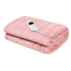 Giselle Bedding Heated Electric Throw Rug Fleece Sunggle Blanket Washable Pink