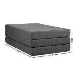 Giselle Bedding Double Size Folding Foam Mattress Portable Bed Mat Dark Grey -Best Bedding Store FOAM MFM TRIO DOU GY 02