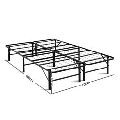 Artiss Foldable Double Metal Bed Frame - Black -Best Bedding Store FOLD D DOUBLE BK 01