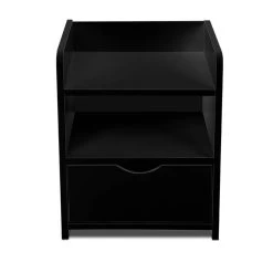 Artiss Bedside Table Drawer - Black -Best Bedding Store FURNI C BS TOGO BK 03
