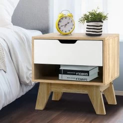 Artiss Bedside Table Drawer Nightstand Shelf Cabinet Storage Lamp Side Wooden 15 Artiss Bedside Table Drawer Nightstand Shelf Cabinet Storage Lamp Side Wooden -Best Bedding Store FURNI E ARD WH 06 1