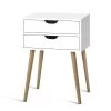 Artiss Bedside Tables Drawers Side Table Nightstand Wood Storage Cabinet White -Best Bedding Store FURNI E SCAN BS02 WH 00