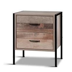 Artiss Bedside Table Drawers Nightstand Metal Oak 11 Artiss Bedside Table Drawers Nightstand Metal Oak -Best Bedding Store FURNI G IND BSIDE 03 WD 02