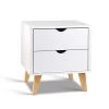 Artiss 2 Drawer Wooden Bedside Tables - White 2 Artiss 2 Drawer Wooden Bedside Tables - White -Best Bedding Store FURNI G SCAN BS WH NT 00