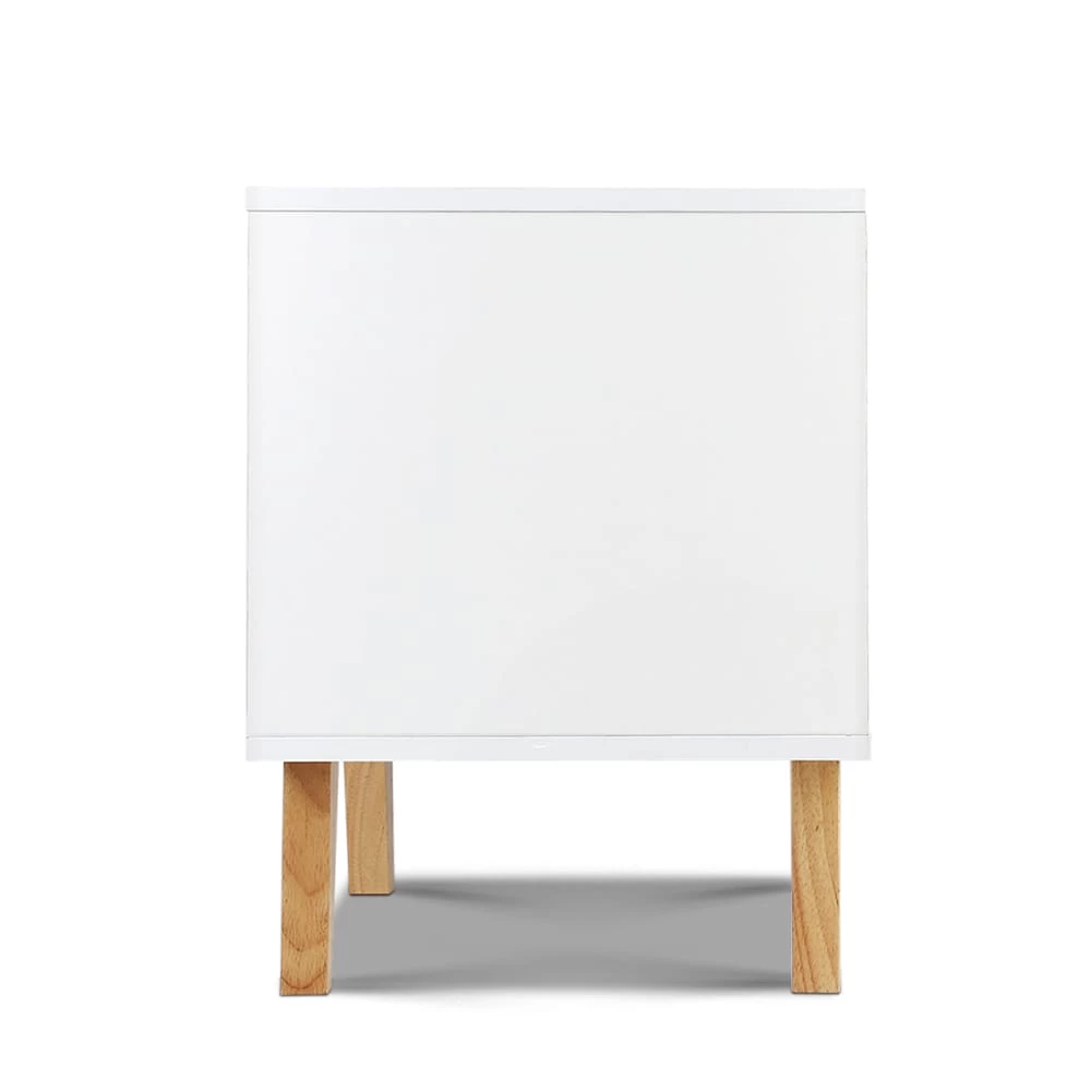 Artiss 2 Drawer Wooden Bedside Tables - White 6 Artiss 2 Drawer Wooden Bedside Tables - White - Image 4