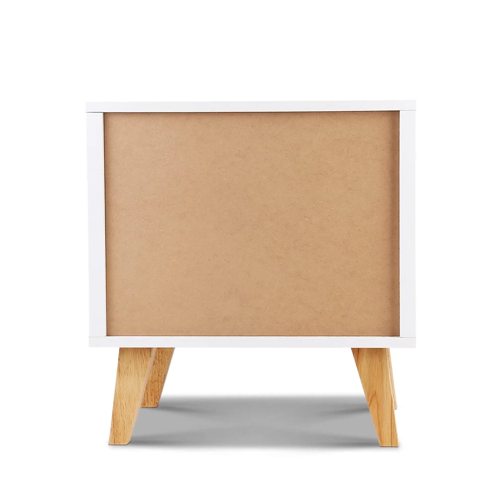 Artiss 2 Drawer Wooden Bedside Tables - White 7 Artiss 2 Drawer Wooden Bedside Tables - White - Image 5