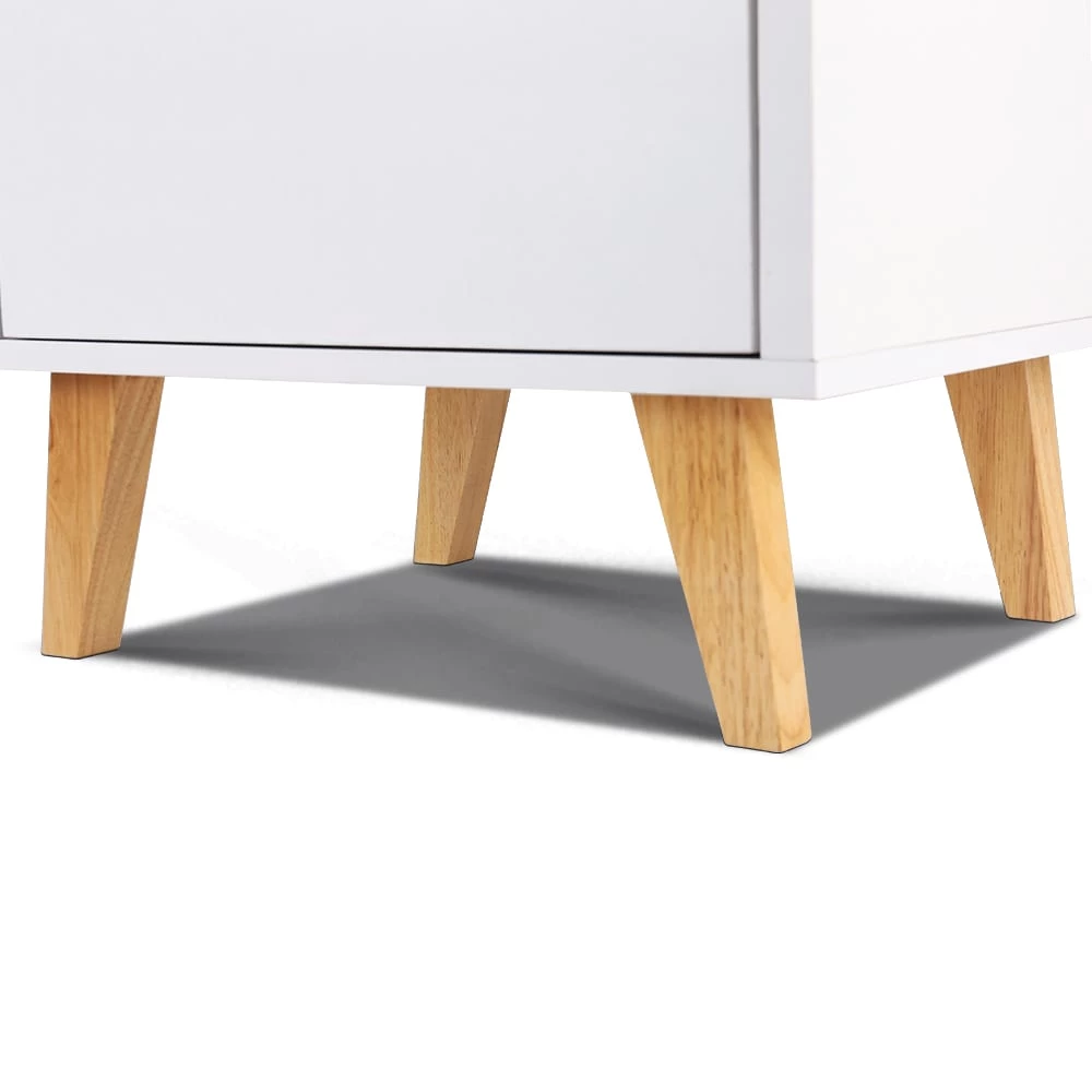 Artiss 2 Drawer Wooden Bedside Tables - White 8 Artiss 2 Drawer Wooden Bedside Tables - White - Image 6