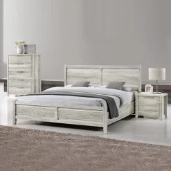 Alice Bedroom Suite 4 Pcs In Queen Size & White Ash Colour