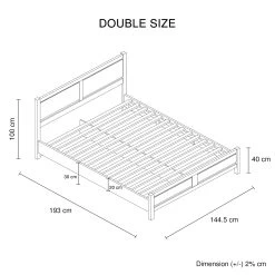Alice Bed Double Oak Colour -Best Bedding Store Infographic D 2