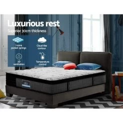 Giselle Bedding Single Bed Mattress 7 Zone Pocket Spring Cool Gel Foam Medium Firm 30cm -Best Bedding Store MATTRESS BET03 S 02