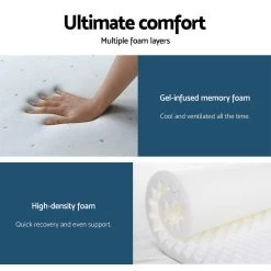 Giselle Bedding Single Bed Mattress 7 Zone Pocket Spring Cool Gel Foam Medium Firm 30cm -Best Bedding Store MATTRESS BET03 S 03