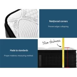 Giselle Bedding Single Bed Mattress 7 Zone Pocket Spring Cool Gel Foam Medium Firm 30cm -Best Bedding Store MATTRESS BET03 S 05