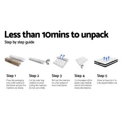 Giselle Bedding King Mattress Extra Firm Pocket Spring Foam Super Firm 23cm -Best Bedding Store MATTRESS FIRM 023 K 08