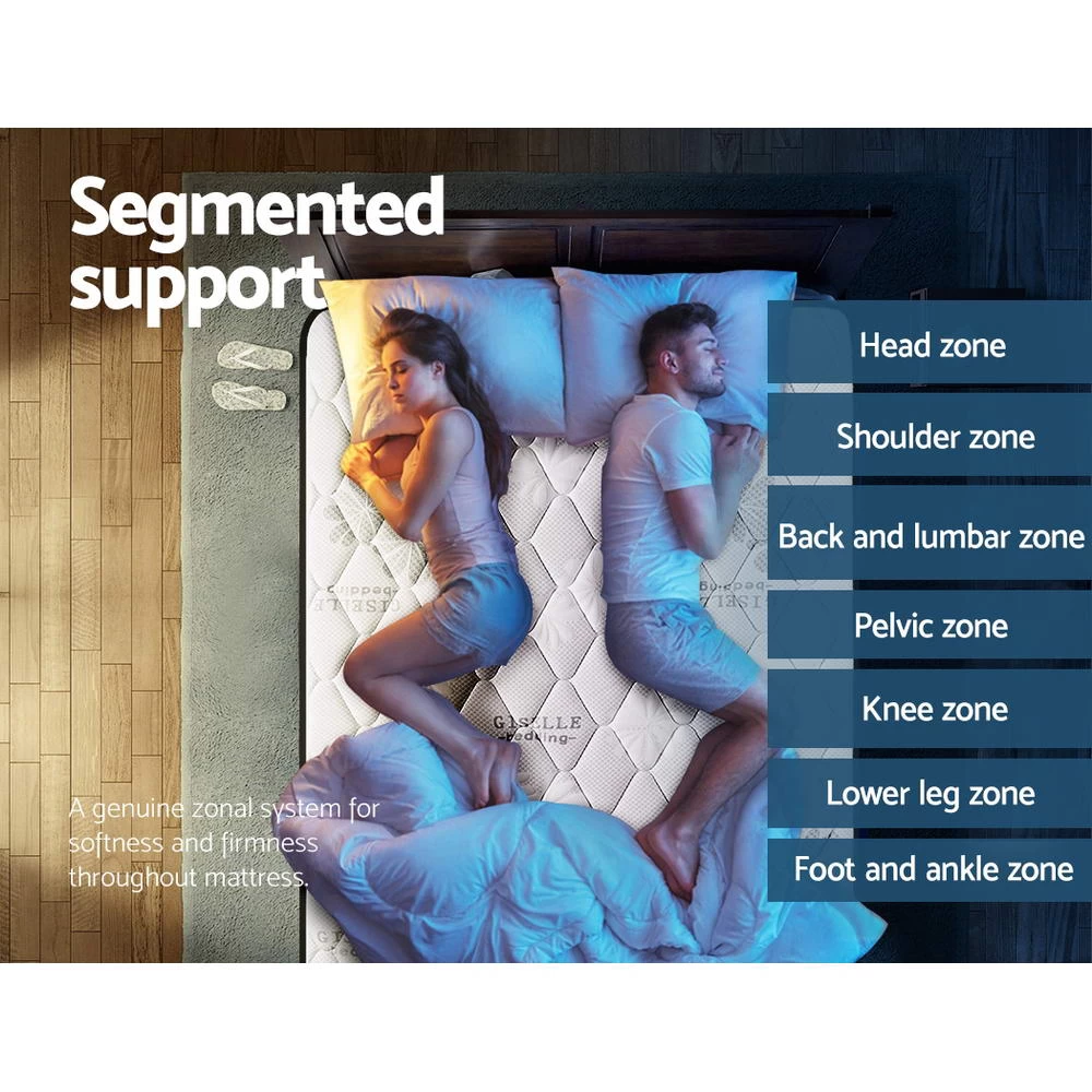Giselle Bedding Super Firm Mattress Queen Size Bed 7 Zone Pocket Spring Foam 28cm 5 Giselle Bedding Super Firm Mattress Queen Size Bed 7 Zone Pocket Spring Foam 28cm - Image 3
