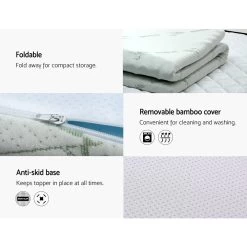 Giselle Bedding Cool Gel Memory Foam Mattress Topper Bamboo Cover 8CM 7-Zone King -Best Bedding Store MATTRESS TOP 7Z 8 BL K 04