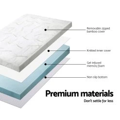 Giselle Bedding Memory Foam Mattress Topper Queen Bed Cool Gel Bamboo Cover 10CM 11 Giselle Bedding Memory Foam Mattress Topper Queen Bed Cool Gel Bamboo Cover 10CM -Best Bedding Store MATTRESS TOP C GEL 10 Q 02